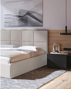 Bež tapecirani bračni krevet s prostorom za pohranu s podnicom 160x200 cm Bufo Bed – MESONICA