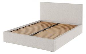 Bež tapecirani bračni krevet s prostorom za pohranu s podnicom 180x200 cm Bufo Bed – MESONICA