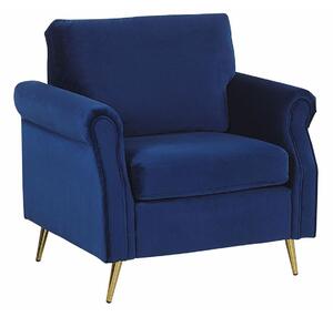 Fotelja Berwyn 546, Plava, 90x85x67cm, Eukaliptus