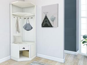 Set za hodnik Etviri 108, Bijela, 185x90x65cm, Bor