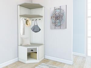 Set za hodnik Etviri 108, Siva, Bijela, 185x90x65cm, Bor