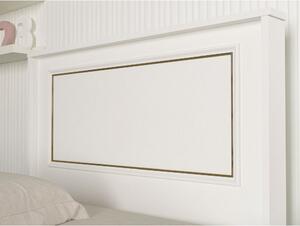 Woody Fashion Krevet za jednu osobu, Bijela boja Zlato, Ravenna - White