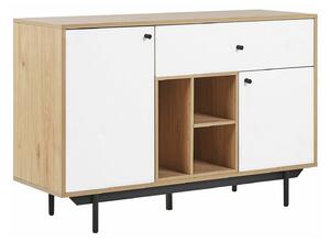 Komoda Berwyn 593, Svijetlo drvo, Bijela, 78x118x40cm