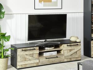 TV stol Berwyn 685, Svijetlo drvo, Crna, 43x150x40cm
