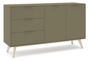 Zelena komoda u mat dekoru 140x81x40 cm Campus – Marckeric