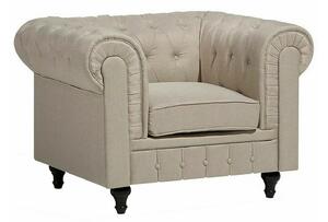 Chesterfield fotelja Cirdoro 107, Beige, 79x112x85cm, Eukaliptus