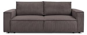Smeđe-siva sklopiva sofa od samta 245 cm Nihad – Bobochic Paris