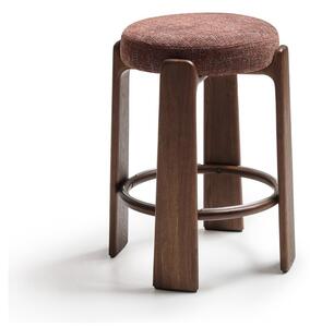 Smeđa/u tamnoj prirodnoj boji barska stolica od čvrste jeseni (visine sjedala 65 cm) Granite – Kave Home
