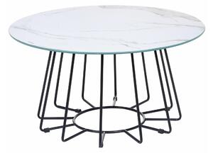 Stolić za kavu Berwyn 988, Bijeli mramor, Crna, 40cm