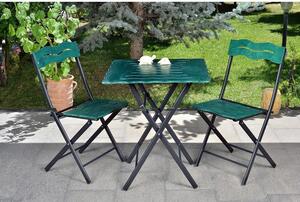 Floriane Garden Set vrtnih stolova i stolica (3 komada), zelena crna boja, Bistro Set 6