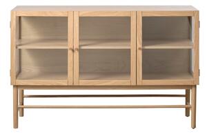 Vitrina od punog hrasta u prirodnoj boji 88x140 cm Elba – Unique Furniture