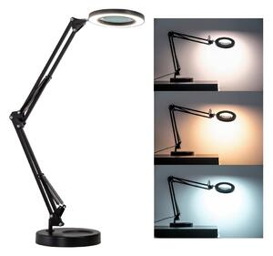 Brilagi - LED Prigušiva stolna lampa s povećalom LED/12W/5V 3000/4200/6000K crna