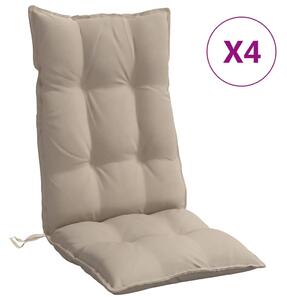 VidaXL Jastuci za stolicu s visokim naslonom 4 kom smeđesivi tkanina