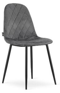 Tamno siva stolica od baršuna ASTI s crnim nogama