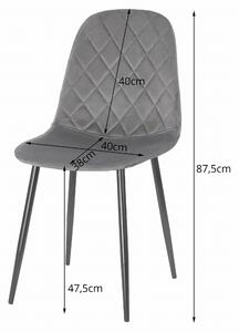 Tamno siva stolica od baršuna ASTI s crnim nogama