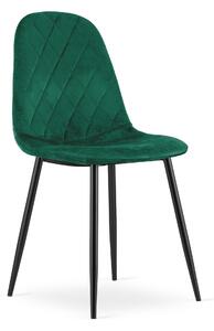 Zelena stolica od baršuna ASTI s crnim nogama
