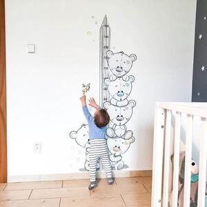 Tablica rasta djeteta za zid - medvjedić