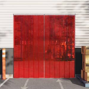 VidaXL Zavjesa za vrata crvena 200 mm x 1,6 mm 25 m PVC