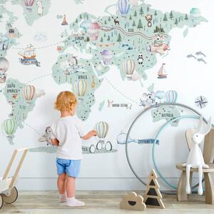 Zidna naljepnica s dječjom kartom putovanja