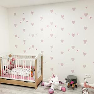 Ružičasta srca - tekstilne samoljepljive zidne naljepnice