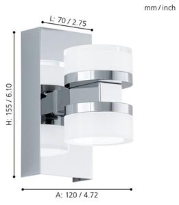 Eglo 94651 - LED Zidna svjetiljka za kupaonicu ROMENDO 2xLED/4,5W/230V IP44