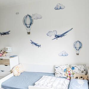 Zidne naljepnice - zrakoplovi i baloni u akvarelu