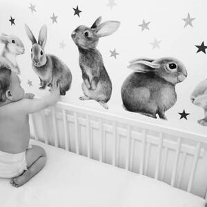 Zidne naljepnice - zečići za dječju sobu