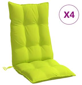 VidaXL Jastuci za stolicu s visokim naslonom 4 kom zeleni od tkanine