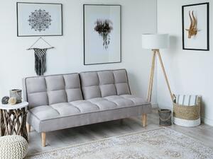 Kauč na razvlačenje Berwyn 1554, Svijetlo siva, 80x177x80cm, Eukaliptus