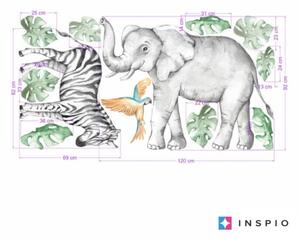 Zidne naljepnice - slon i zebra sa SAFARIJA
