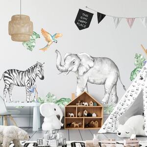 Zidne naljepnice - slon i zebra sa SAFARIJA