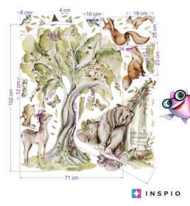 Naljepnica za Dječju Sobu - Čarobna Šuma s Veselim Životinjama