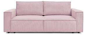 Svijetlo ružičasta sklopiva sofa od samta 245 cm Nihad – Bobochic Paris