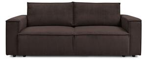Smeđe-siva sklopiva sofa od samta 245 cm Nihad – Bobochic Paris