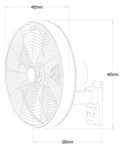Lucci air 213124 - Zidni ventilator BREEZE 55W/230V crna + DU