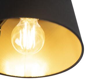 Stropna svjetiljka s pamučnom sjenilom crna sa zlatnom 20 cm - kombinirana crna