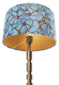 Art deco stolna svjetiljka brončana 35 cm sjena dizajn leptira - Torre
