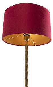 Art Deco stolna svjetiljka brončana baršunasta nijansa crvena 35 cm - Pisos