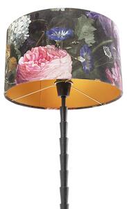 Stolna lampa crna baršunasta sjena u dizajnu cvijeta - Pisos