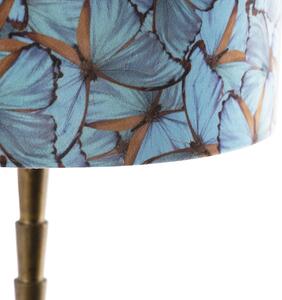 Art Deco stolna svjetiljka brončana baršunasta sjena leptir dizajn 35 cm - Pisos