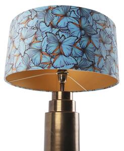 Stolna svjetiljka brončana s baršunastom leptir hladom 50 cm - Bruut