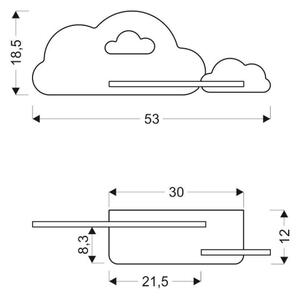 LED Dječja zidna svjetiljka s policom CLOUD LED/5W/230V plava/bijela