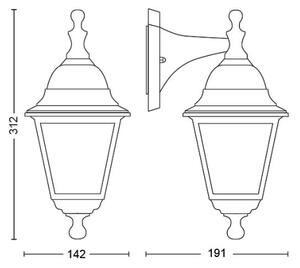 Philips 1747230PN - Vanjska zidna svjetiljka LIMA 1xE27/60W/230V IP44