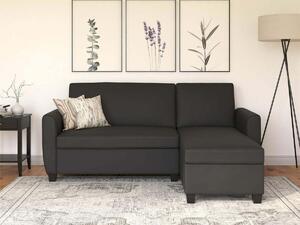 Kutna garnitura Tulsa 636, Crna, 89x204x148cm