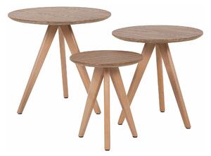 Set pomoćnih stolića Berwyn 1739, Svijetlo drvo, 46cm, Bukva