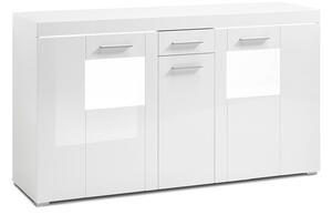 Komoda Voleva 110, Bijela, Sjajno bijela, 82x144x40cm