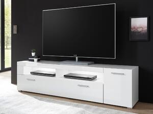 TV stol Voleva 108, Sjajno bijela, Bijela, 48x180x40cm