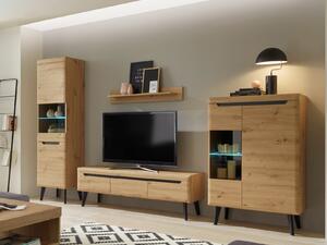 Dnevni boravak Morsora 111, Artisan hrast, Crna