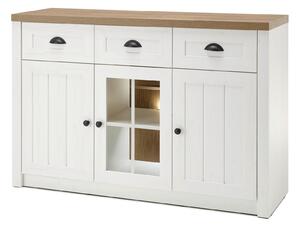 Komoda Etrdora 111, Bijeljeni bor, Hrast, 86x130x43cm