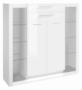 Komoda Dorbena 108, Bijela, Sjajno bijela, 139x141x37cm